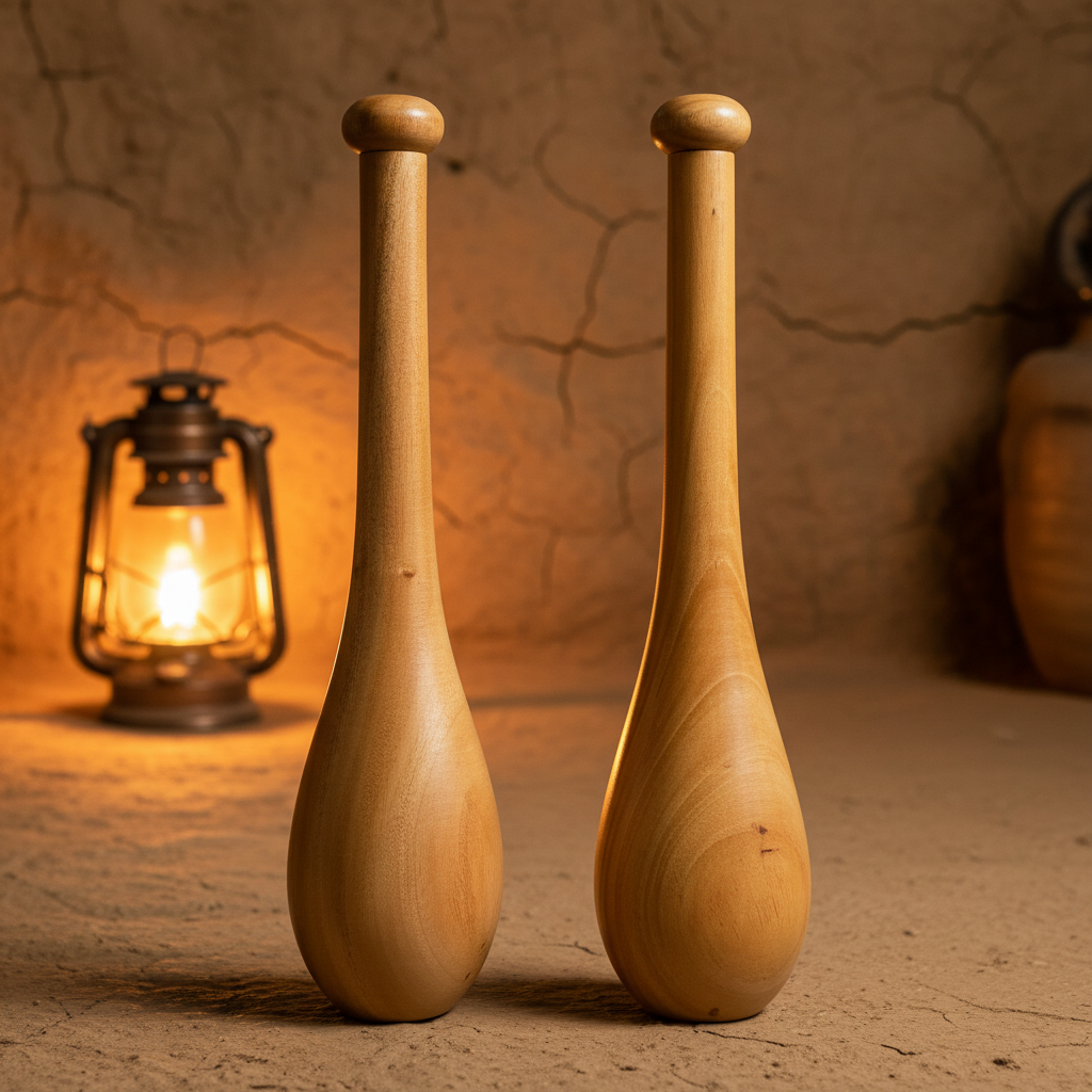Indian Clubs Wooden Clubbells from Kerala